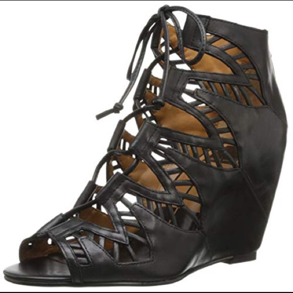 Dolce Vita Leather Laced Up Wedges